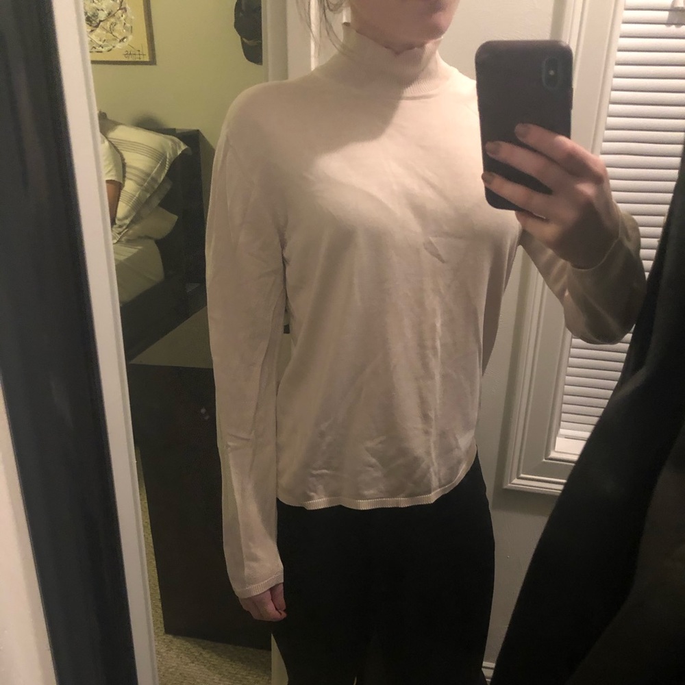 August Silk Cream Turtleneck